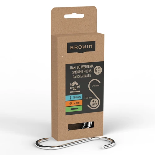 Háčiky na údenie – S-háčiky, ostrené, 4 mm × 100 mm, 5 ks - 2