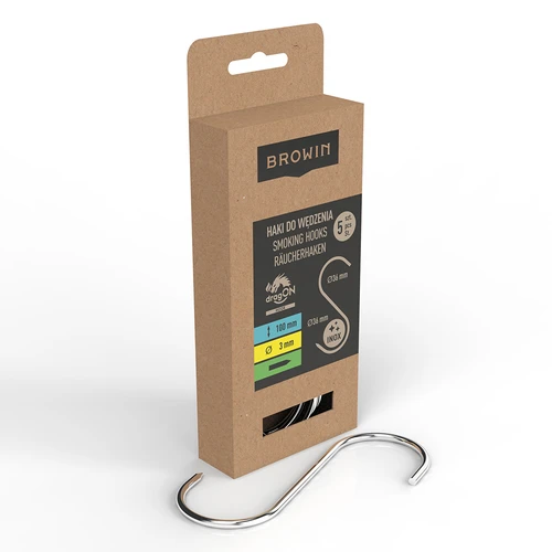 Háčiky na údenie – S, ostrené, 3 mm × 100 mm, 5 ks - 2