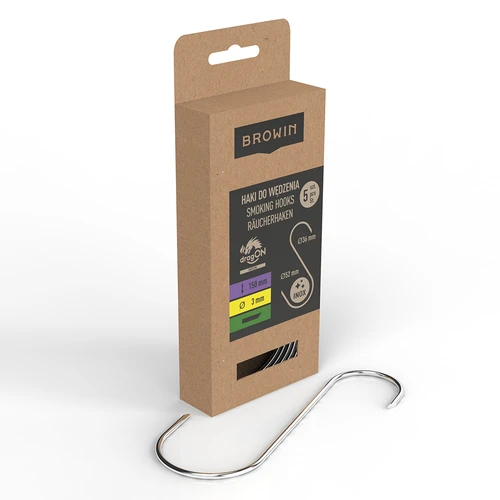 Háky na údenie – S, rezané pod 45°, 3 mm x 150 mm, 5 ks. - 2