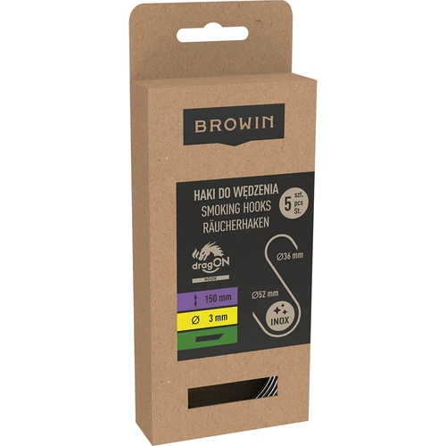 Háky na údenie – S, rezané pod 45°, 3 mm x 150 mm, 5 ks. - 3