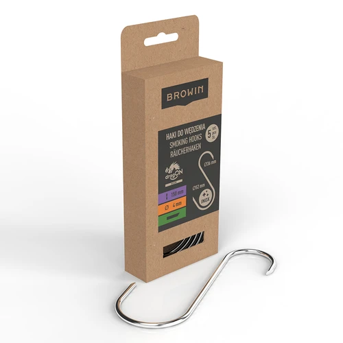 Háky na údenie – S, so skosenými koncami 45°, 4 mm x 150 mm, 5 ks - 2