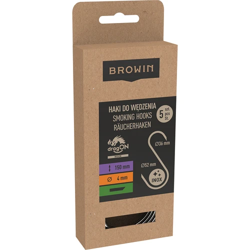 Háky na údenie – S, so skosenými koncami 45°, 4 mm x 150 mm, 5 ks - 3