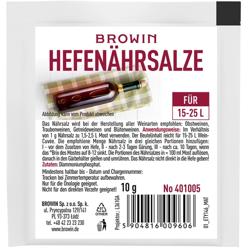 Hefenährsalze 10g  - 1 ['Živina pre vínne kvasinky (DAP) - 10 g']