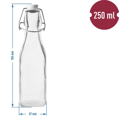 Hermetická štvorcová fľaša 250 ml - 2 ['fľaša na alkohol', ' ozdobné fľaše na alkohol', ' sklenená fľaša na alkohol', ' fľaše na pálenku na svadbu', ' fľaša na likér', ' fľaša na víno', ' fľaše na víno', ' likér']