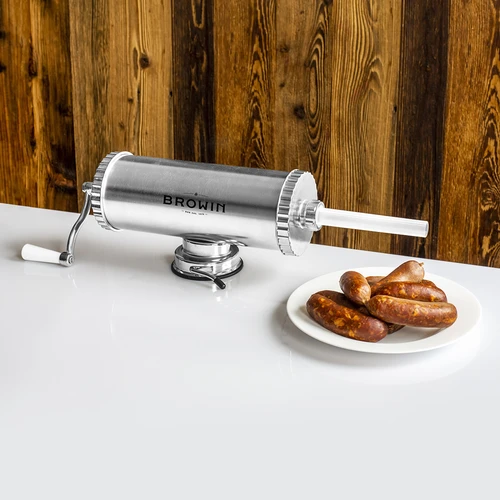 Horizontálna plnička 2,5 kg so silikónovým piestom - 16 ['plnička na údeniny', ' plnička na klobásy', ' plnička na údeniny', ' horizontálna plnička', ' striekačka na klobásy', ' striekačka na mäso', ' domáca plnička', ' gastronomická plnička', ' mäsiarsky nástroj', ' plnička na klobásy', ' údenárska plnička', ' horizontálna plnička']