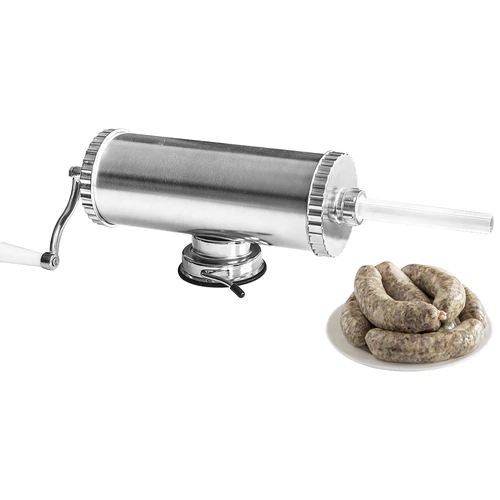 Horizontálna plnička 2,5 kg so silikónovým piestom - 5 ['plnička na údeniny', ' plnička na klobásy', ' plnička na údeniny', ' horizontálna plnička', ' striekačka na klobásy', ' striekačka na mäso', ' domáca plnička', ' gastronomická plnička', ' mäsiarsky nástroj', ' plnička na klobásy', ' údenárska plnička', ' horizontálna plnička']