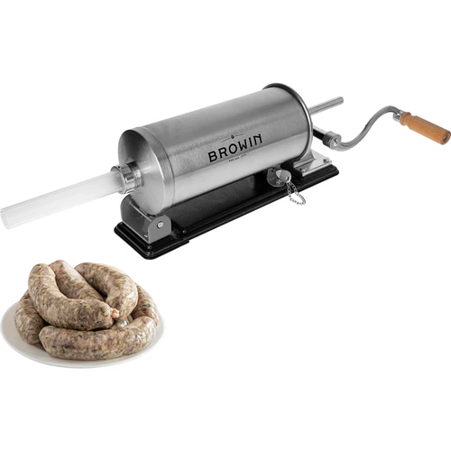 Horizontálna plnička 3 kg - 4 ['na plnenie klobás', ' na domáce klobásy', ' plnička', ' gastronomická plnička', ' mäsiarsky nástroj', ' veľká plnička', ' plnička na klobásy', ' plnička na údeniny', ' horizontálna plnička']