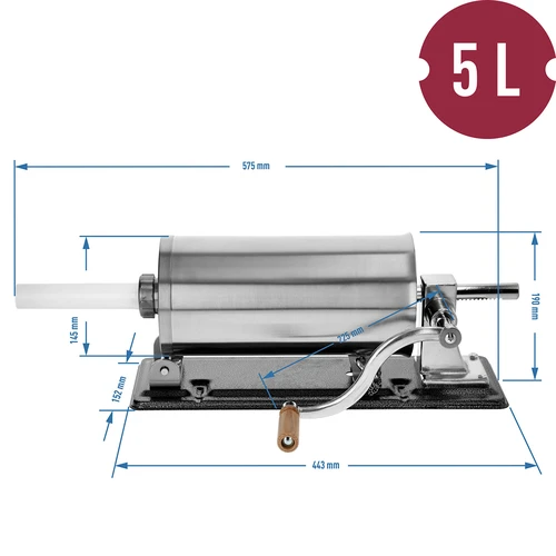 Horizontálna plnička na klobásy 5 kg - 10