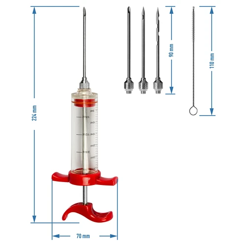 Injektor 30ml + 3 ihly + čistič - 7 ['domáce údeniny', ' domáce údenárstvo', ' domáca výroba mäsa a údenín', ' šunka', ' bôčik', ' vlastné údeniny', ' mäso', ' domáce výrobky', ' obed', ' nakladanie mäsa', ' injektovanie', ' injektory', ' striekačka na mäso', ' ihly z nehrdzavejúcej ocele', ' ihla na injektovanie', ' nakladanie', ' nedonakladanie', ' sivé škvrny v údenine', ' údenie']