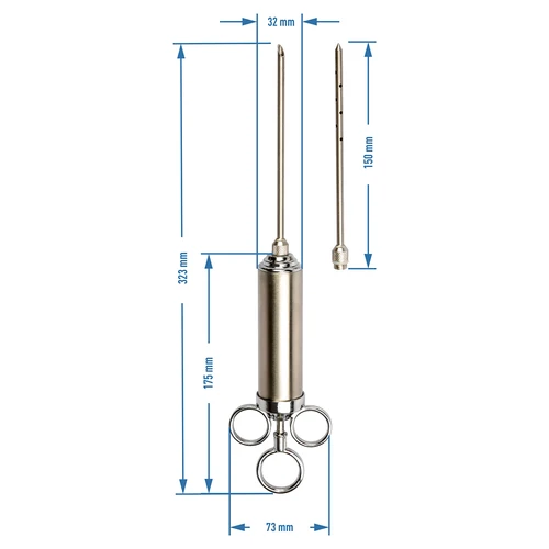 Injektor z nehrdzavejúcej ocele 60 ml + 2 ihly - 11 ['domáce údeniny', ' údenie', ' domáce výrobky', ' domáca výroba údenín', ' domáca paštéta', ' biela klobása', ' údenie klobásy', ' klobása', ' údeniny', ' mäso', ' domáce výrobky', ' obed']
