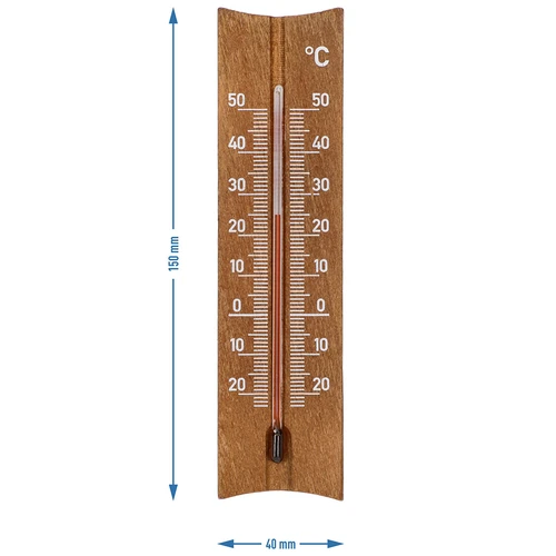Izbový teplomer drevený (-20 do +50°C), tmavohnedý, 15cm - 5 ['vnútorný teplomer', ' izbový teplomer', ' teplomer do vnútra', ' domáci teplomer', ' teplomer', ' drevený izbový teplomer', ' teplomer s čitateľnou stupnicou', ' teplomer so zosilnenou kapilárou']