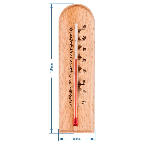Izbový teplomer so vzorom (-20°C do +50°C) 15cm - 3 [': univerzálny teplomer', ' vnútorný teplomer drevený', ' teplomer', ' teplomer s čitateľnou stupnicou', ' izbový teplomer', ' teplomer na zavesenie']