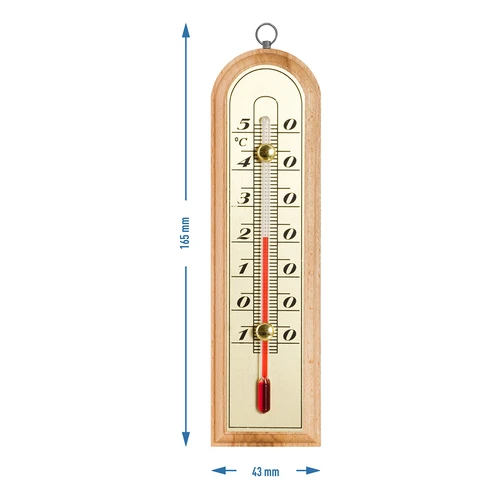 Izbový teplomer so zlatou stupnicou (-10°C do +50°C) 16cm - 2 ['vnútorný teplomer', ' izbový teplomer', ' teplomer do vnútra', ' domáci teplomer', ' teplomer', ' drevený izbový teplomer', ' teplomer čitateľná stupnica', ' teplomer zlatá stupnica', ' teplomer na zavesenie', ' malý teplomer']