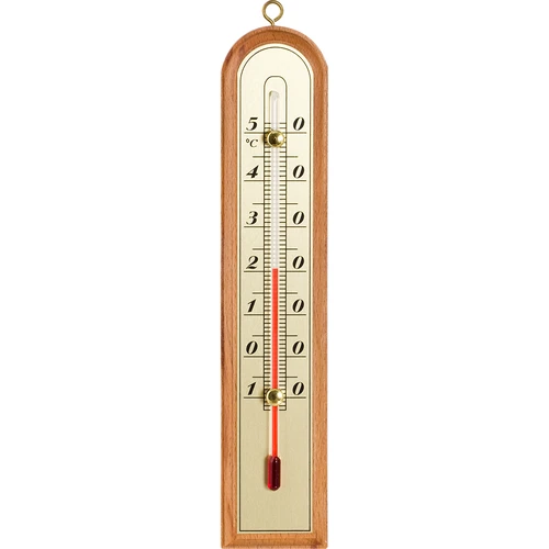 Izbový teplomer so zlatou stupnicou (-10°C do +50°C) 22cm, mix  - 1 ['vnútorný teplomer', ' izbový teplomer', ' teplomer do vnútra', ' domáci teplomer', ' teplomer', ' drevený izbový teplomer', ' teplomer čitateľná stupnica', ' teplomer strieborná stupnica', ' teplomer zlatá stupnica', ' teplomer na zavesenie', ' tradičný teplomer']