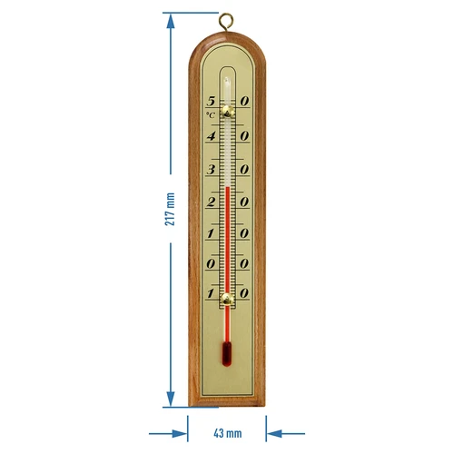 Izbový teplomer so zlatou stupnicou (-10°C do +50°C) 22cm, mix - 2 ['vnútorný teplomer', ' izbový teplomer', ' teplomer do vnútra', ' domáci teplomer', ' teplomer', ' drevený izbový teplomer', ' teplomer čitateľná stupnica', ' teplomer strieborná stupnica', ' teplomer zlatá stupnica', ' teplomer na zavesenie', ' tradičný teplomer']