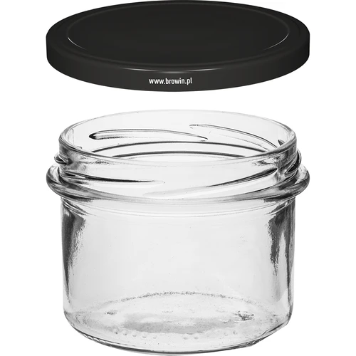 Jednoduchý pohár 235 ml (fi82) s čiernym viečkom 6 ks. - 3 ['súprava pohárov', ' poháre na džemy', ' poháre s viečkami', ' poháre fi 82', ' pohár s viečkom', ' 6 úchytov', ' poháre s čiernymi viečkami', ' na zaváraniny', ' na konzervovanie', ' pohárovka', ' na mäso']