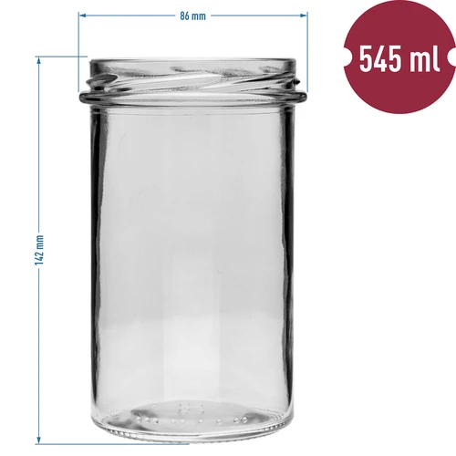 Jednoduchý pohár 545ml (fi 82) - s čiernym viečkom, 6 ks. - 6 ['súprava pohárov', ' poháre na kvasenie', ' poháre na džemy', ' poháre s viečkami', ' poháre fi 82', ' poháre s viečkami 6 úchytov', ' poháre s čiernymi viečkami', ' na zaváranie', ' na konzervovanie', ' na mäso', ' pohárovka', ' jednoduchý pohár']