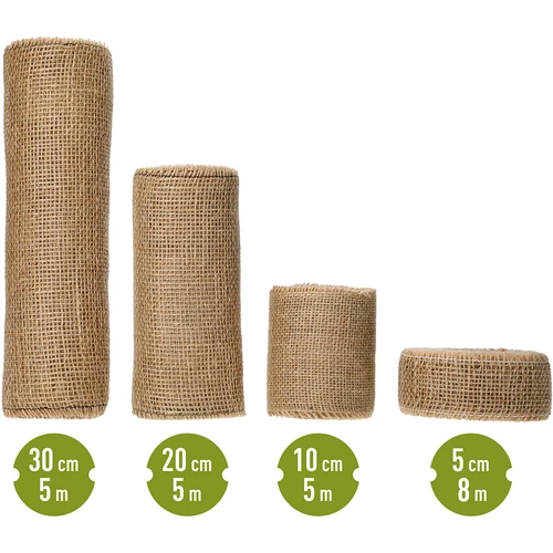 Jutová páska 10 cm/5 m - 16 ['jutová páska', ' jutová páska', ' páska na paradajky', ' páska na uhorky', ' prírodná páska', ' ekopáska', ' páska na viazanie', ' páska na ručné práce', ' jutová stuha']