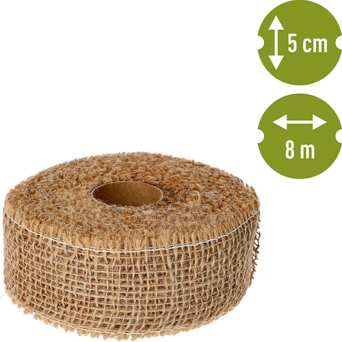 Jutová páska 5 cm / 8 m - 4 ['jutová páska', ' jutová páska', ' páska na paradajky', ' páska na uhorky', ' prírodná páska', ' ekopáska', ' páska na viazanie', ' páska na ručné práce', ' jutová stuha']