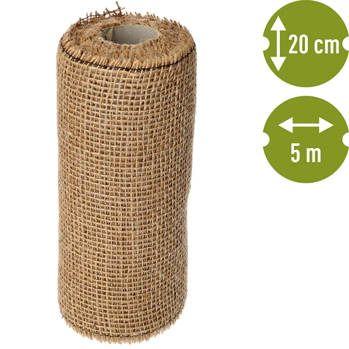 Jutová tkanina 20 cm / 5 m - 4 ['jutová tkanina', ' jutová látka', ' tkanina na ochranu stromčekov', ' prírodná jutová tkanina', ' ekotkanina z juty', ' tkanina na viazanie', ' tkanina na ručné práce']