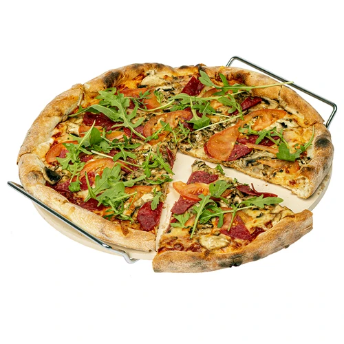 Kameň na pizzu s držadlom a nožom, z kordieritu, okrúhly 33 cm - 5 ['darček', ' domáca pizza', ' na pečenie pizze', ' na servírovanie pizze', ' na pečenie chleba', ' na pečenie žemlí']