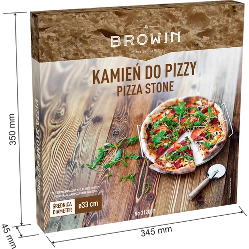 Kameň na pizzu s držadlom a nožom, z kordieritu, okrúhly 33 cm - 9 ['darček', ' domáca pizza', ' na pečenie pizze', ' na servírovanie pizze', ' na pečenie chleba', ' na pečenie žemlí']