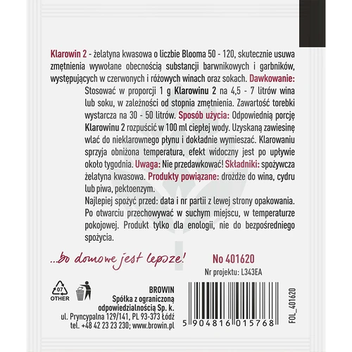Klarowin 2 - číriaci prostriedok - 2 ['prostriedok na čírenie vína', ' klarowin na víno', ' na čírenie vína', ' príslušenstvo na vinárstvo', ' domáce víno']