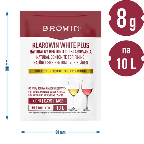 Klarowin White Plus - číriaci prostriedok 8 g - 5 ['prostriedok na čírenie vína', ' číriaci prostriedok', ' klarowin na víno', ' na čírenie vína', ' príslušenstvo na vinárstvo', ' domáce víno', ' biele víno', ' ružové víno', ' na čírenie štiav', ' čírenie štiav']