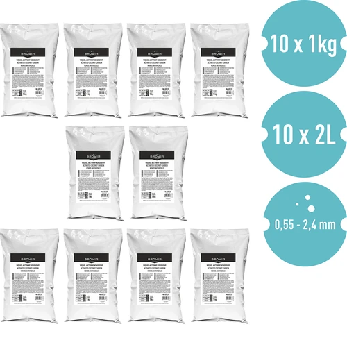 Kokosové aktívne uhlie 1 kg x 10 - súprava - 2 ['aktívne uhlie', ' minerálne uhlie', ' uhlie destilácia', ' aktivované uhlie', ' uhlie na destiláciu pálenky', ' destilácia cez aktívne uhlie', ' aktívne uhlie destilácia alkoholu', ' Coobra']