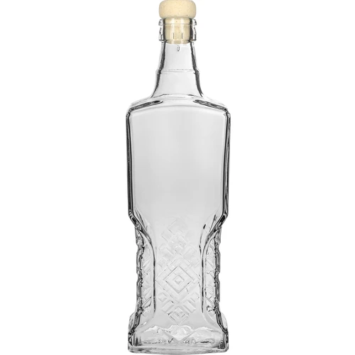 Kredencová fľaša 0,5 L s korkom  - 1 ['ozdobná sklenená fľaša', ' fľaša s prírodným korkom', ' fľaša na likéry']