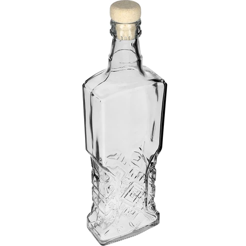 Kredencová fľaša 0,5 L s korkom - 3 ['ozdobná sklenená fľaša', ' fľaša s prírodným korkom', ' fľaša na likéry']