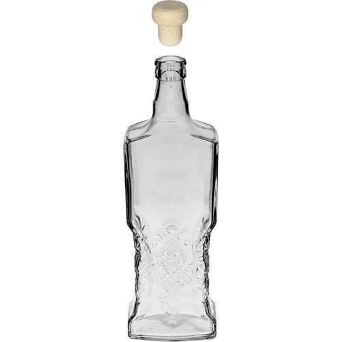 Kredencová fľaša 700ml s korkom - 2 ['ozdobná sklenená fľaša', ' fľaša s prírodným korkom', ' fľaša na likéry', ' fľaša na šťavy', ' ozdobná fľaša na nápoje', ' ozdobná fľaša na likéry', ' pekná fľaša s korkom', ' domáce likéry', ' domáce šťavy']