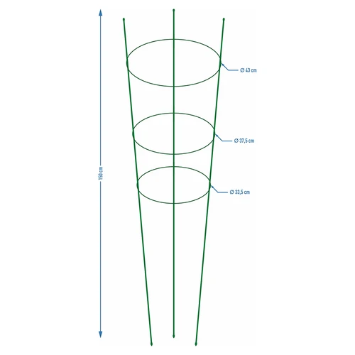 Kruhová podpora pre rastliny 3 kruhy 1,5m - 2