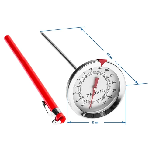 Kuchynský teplomer (0°C do +300°C) 17,5cm - 2 ['teplota', ' teplomer do udiarne', ' udiarenský teplomer', ' teplomer na údenie', ' teplomer na pečenie', ' teplomer do pece', ' teplomer do rúry', ' kulinársky teplomer', ' kuchynský teplomer', ' teplomer na varenie', ' gastronomický teplomer', ' teplomer na potraviny', ' teplomer s dvoma teplotnými senzormi', ' teplomer s certifikátom', ' teplomer na potraviny so sondou', ' teplomer na mäso', ' teplomer so sondou', ' kuchynský teplomer so sondou', ' sonda na mäso']