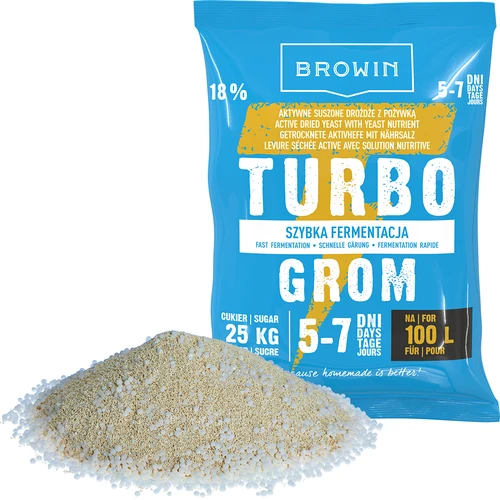 Kvasnice na destiláciu Turbo Grom 5-7 dní 100L - 3 ['kvasnice na alkohol', ' kvasnice na lieh', ' kvasnice na pálenku', ' kvasnice na samohon', ' kvasnice na mesačný svit', ' pálenka', ' samohon', ' mesačný svit']