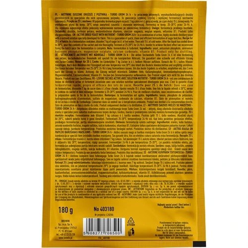 Kvasnice na destiláty Turbo Grom 24h - 2