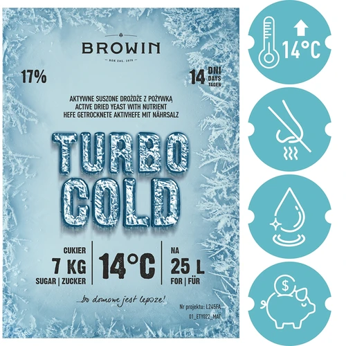 Kvasnice Turbo Cold 120 g - 5 ['liehovarnícke kvasnice', ' liehovarnícke droždie', ' Turbo Cold kvasnice', ' kvasnice na pálenku', ' liehovarnícke kvasnice na fermentáciu alkoholu', ' liehovarníctvo', ' pálenka kvasnice', ' Black Label']