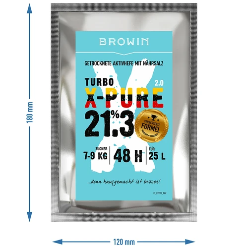 Kvasnice Turbo X-Pure 21,3 %, 48 h, 25 L - 4 ['kvasnice liehovarnícke', ' kvasnice na alkohol', ' turbo kvasnice', ' kvasnice pure', ' kvasnice 21', '3%', ' kvasnice na pálenku', ' na samohon', ' kvasnice liehovarnícke na 25 L', ' nastavenie 25 L', ' čistá fermentácia', ' cukrovky', ' na vysokopercentné nastavenia', ' na nastavenia z cukru', ' vysoký percent alkoholu', ' destilácia', ' nad 21%', ' rýchla fermentácia', ' kvasnice Browin', ' kvasnice 21%', ' kvasnice alco', ' kvasnice alko', ' kvasnice silné', ' čistá fermentácia']