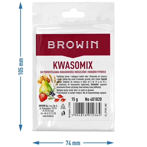 Kwasomix - regulátor kyslosti - 4 ['kwasomix do vína', ' regulátor kyslosti do vína', ' kyselina citrónová', ' kyselina vínna', ' kyselina jablčná']