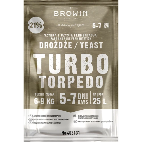 Liehovarnícke kvasnice Turbo Torpedo 5-7 dní 21% 100g - 2 ['turbo kvasnice', ' liehovarnícke kvasnice', ' kvasnice na alkohol', ' na ovocné zápary', ' kvasnice na zemiaky', ' kvasnice na 21%', ' na pálenku', ' silné kvasnice', ' destilácia', ' na vysokopercentné zápary', ' kvasnice browin', ' kvasnice na whiskey', ' kvasnice na vodku zo zemiakov', ' domáce alkoholy']