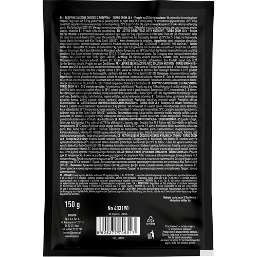 Liehovarské kvasinky Turbo Grom 48h - 2