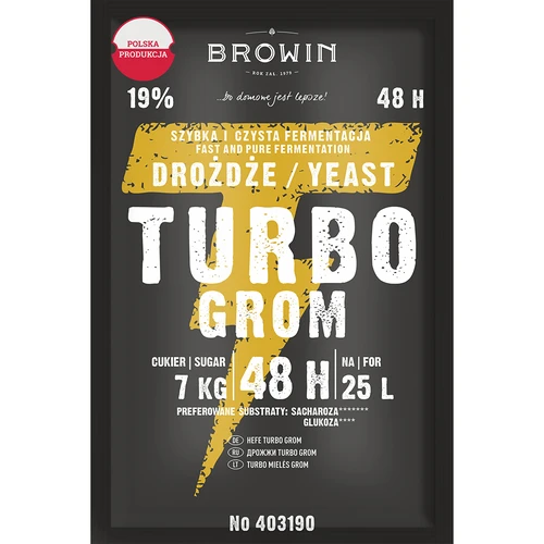 Liehovarské kvasnice Turbo Grom 48h  - 1 ['kvasnice na alkohol', ' kvasnice na lieh', ' kvasnice na pálenku', ' kvasnice na samohon', ' kvasnice na mesačný svit', ' pálenka', ' samohon', ' mesačný svit']