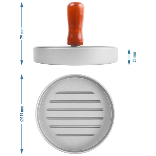 Lis na hamburgery - hliníkový, priemer 12 cm - 6 ['lis na burgery', ' lis na burgery', ' lis na hamburgery', ' burgery', ' hamburgery']