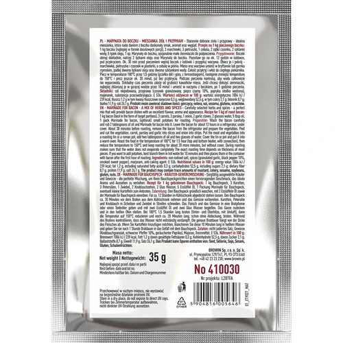 Marináda do slaniny - zmes byliniek a korenia, 35 g - 2 ['koreni do slaniny', ' marináda do slaniny', ' korenie a bylinky na mäso', ' marinády na mäso', ' korenie na pečenie', ' korenenie mäsa', ' recepty na slaninu', ' domáce marinády', ' korenie bez konzervačných látok', ' prírodné bylinky a korenie']