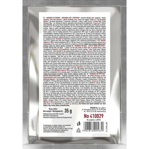 Marináda na rebrá - zmes byliniek a korenín, 35 g - 2 ['marinády', ' marináda na rebrá', ' koreniny a bylinky', ' na marinovanie', ' koreniny bez konzervačných látok', ' prírodné bylinky a koreniny', ' rebrá', ' pečené rebrá', ' zmes korenín', ' korenenie údenín', ' údenárstvo', ' recept na rebrá', ' domáca údenina', ' chutné rebrá', ' ako pripraviť rebrá', ' koreniny na mäso', ' koreniny na rebrá', ' bylinky na mäso', ' marinády na mäso na gril']