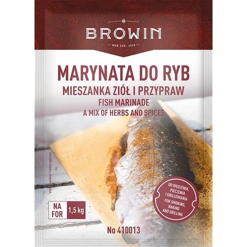 Marináda na ryby - zmes byliniek a korenín, 120 g  - 1 ['koreničky na ryby', ' koreničky bez konzervačných látok', ' prírodné bylinky a koreniny']