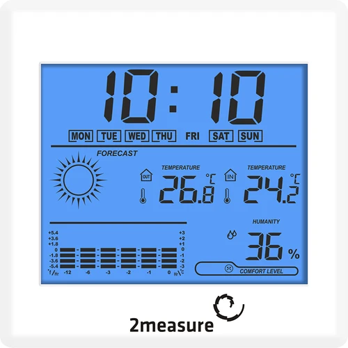 Meteorologická stanica – elektronická, podsvietená, sonda, biela - 2 ['meteorologická stanica so sondou', ' teplomer-vlhkomer', ' multifunkčná meteorologická stanica', ' na meranie teploty', ' s hodinami', ' podsvietený displej', ' pamäť mini-max', ' meranie vlhkosti', ' browin', ' meteorologická stanica']