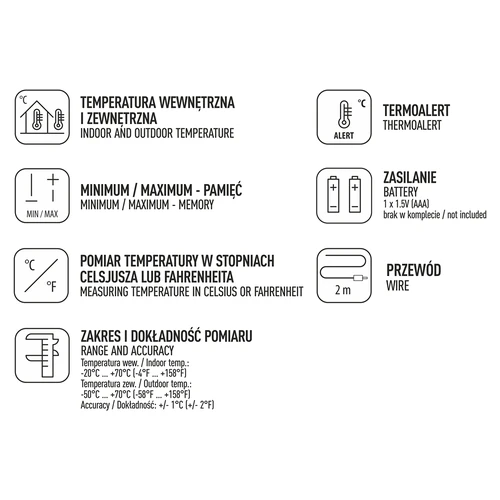Meteorologická stanica – elektronická, sonda, biela - 4 ['meteorologická stanica', ' domáca meteorologická stanica', ' teplota', ' teplota prostredia', ' kontrola teploty', ' elektronický teplomer', ' vnútorný teplomer', ' vonkajší teplomer', ' teplomer vonku', ' teplomer so sondou', ' elektronický teplomer so sondou', ' meteorologická stanica']