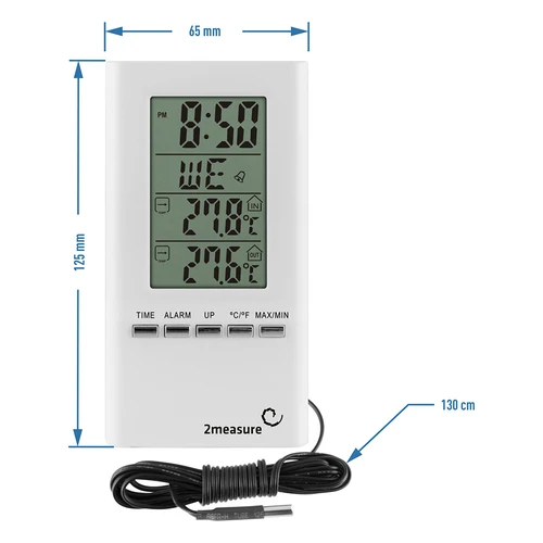 Meteorologická stanica – elektronická, sonda, biela - 3 ['teplota', ' teplota prostredia', ' kontrola teploty', ' vnútorný teplomer', ' vonkajší teplomer', ' teplomer vonku']