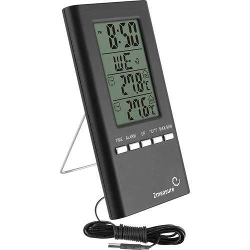 Meteorologická stanica – elektronická, sonda, čierna  - 1 ['teplomer s hodinami', ' vnútorný teplomer', ' izbový teplomer', ' vonkajší teplomer', ' závesný teplomer', ' stojaci teplomer']
